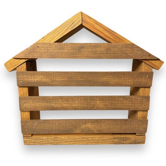 VTG Primitive Handmade Nativity Stable Holy Family Wise Men Angel 12 Piece Set - Picture 14 of 16